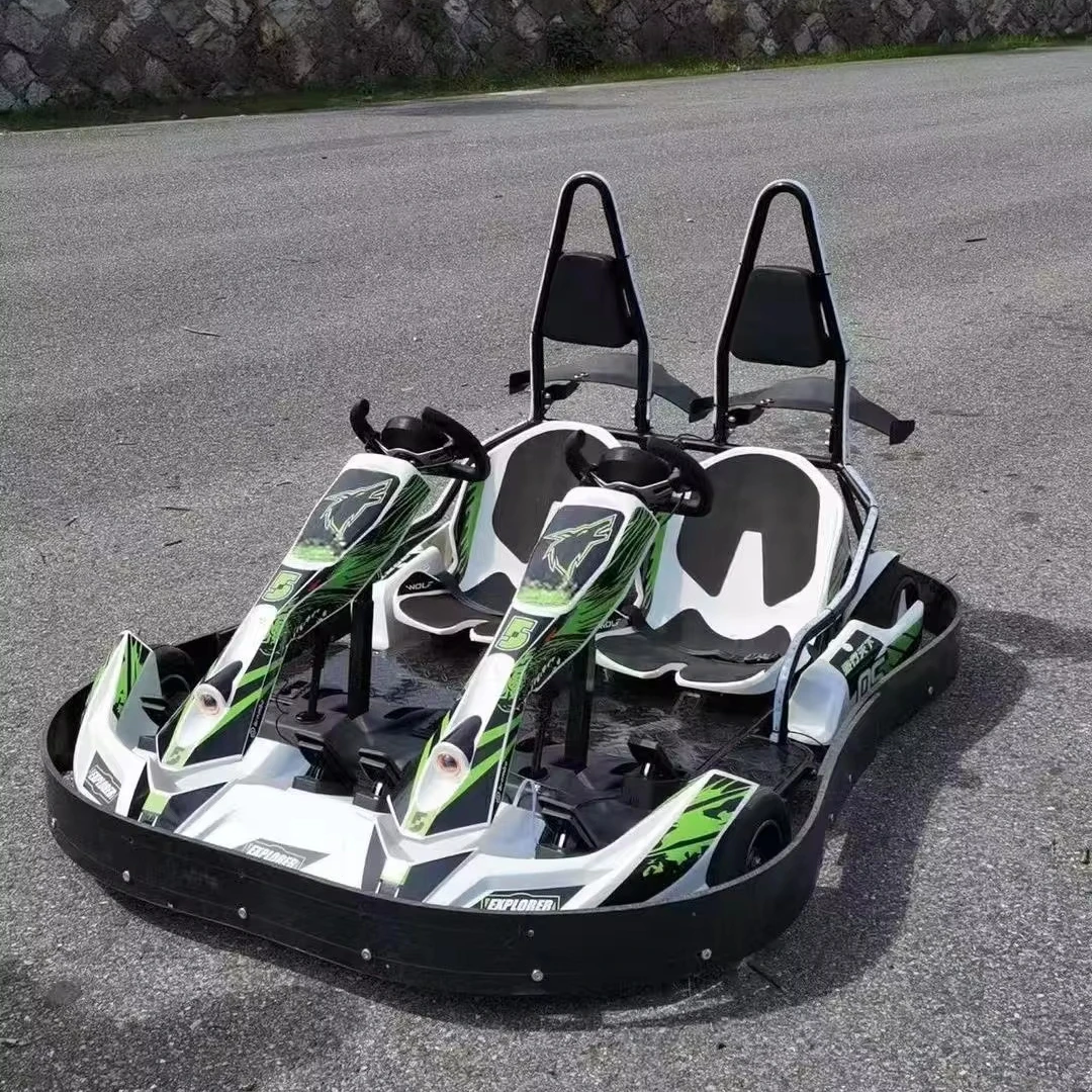 

Dual-Seated Electric Racing Kart Battery-Powered Pedal Go-Kart for Adults Kids for Outdoor Use Parenting Style Karting Car
