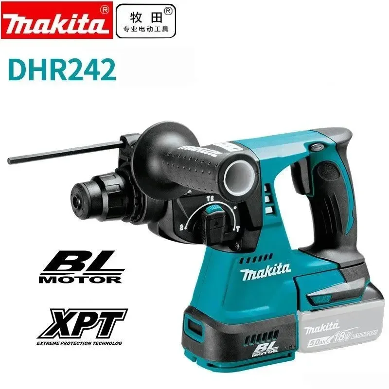 Makita dhr242 rechargeable hammer impact drill 18v electric pick lithium rechargeable hammer dust free hammer - body only