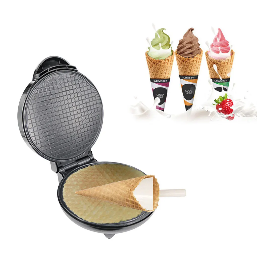 Electric Waffle Cone Maker Machine Double Side Heating Non-Stick Stainless Steel Mould Biscuit Ice Cream Egg Rolls Baking Pan