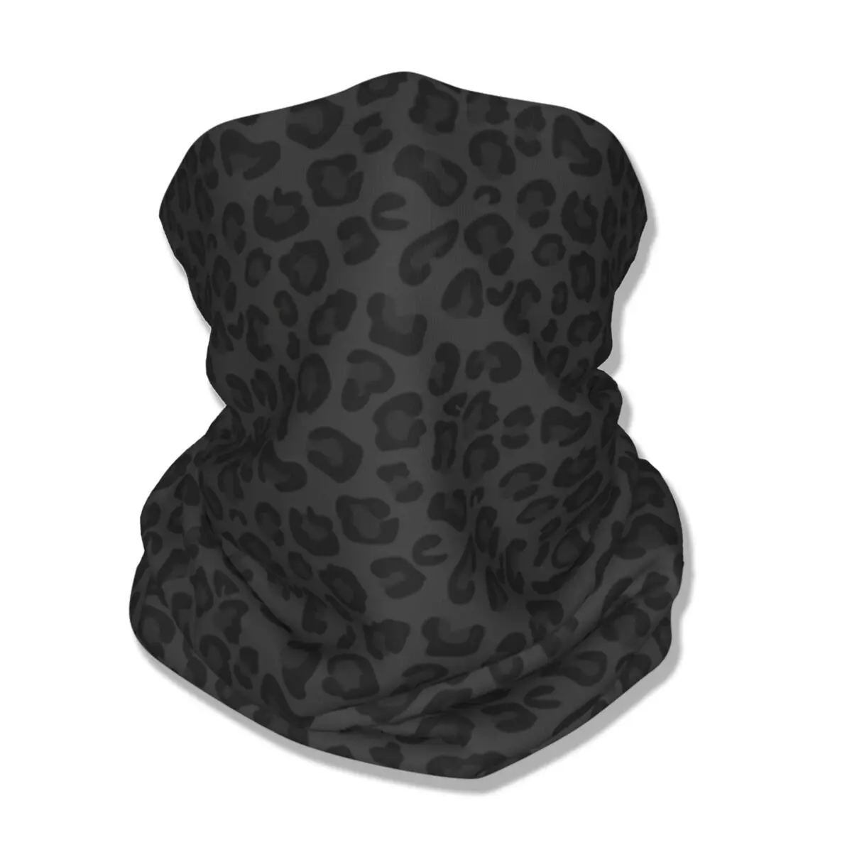 Black Leopard Bandana Neck Gaiter Printed Cheetah Animal Mask Scarf Warm Balaclava Fishing for Men Women Adult Windproof