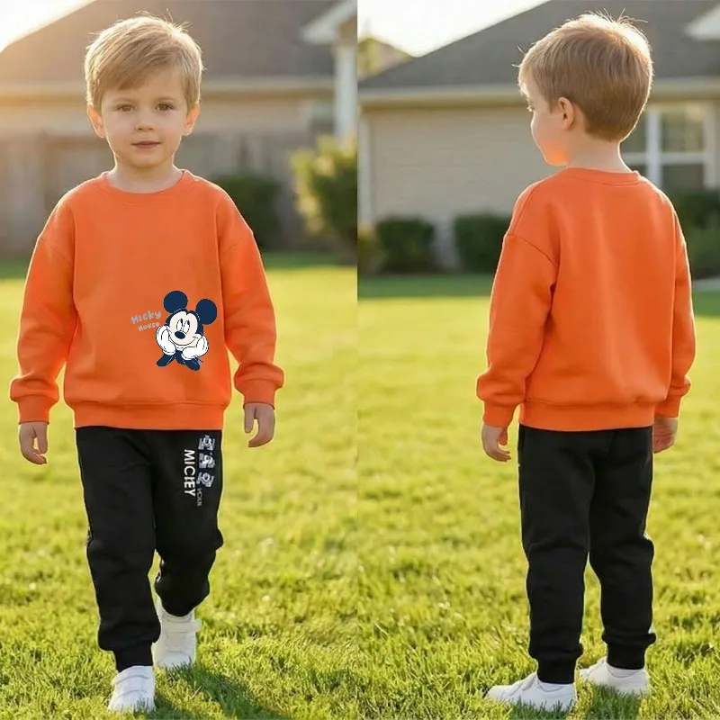2026 Spring New  Children's Sweatshirts Sets Boys O Neck Pullover and Long Pant Two Piece Suit Kids Thin Breathable Sport Sets