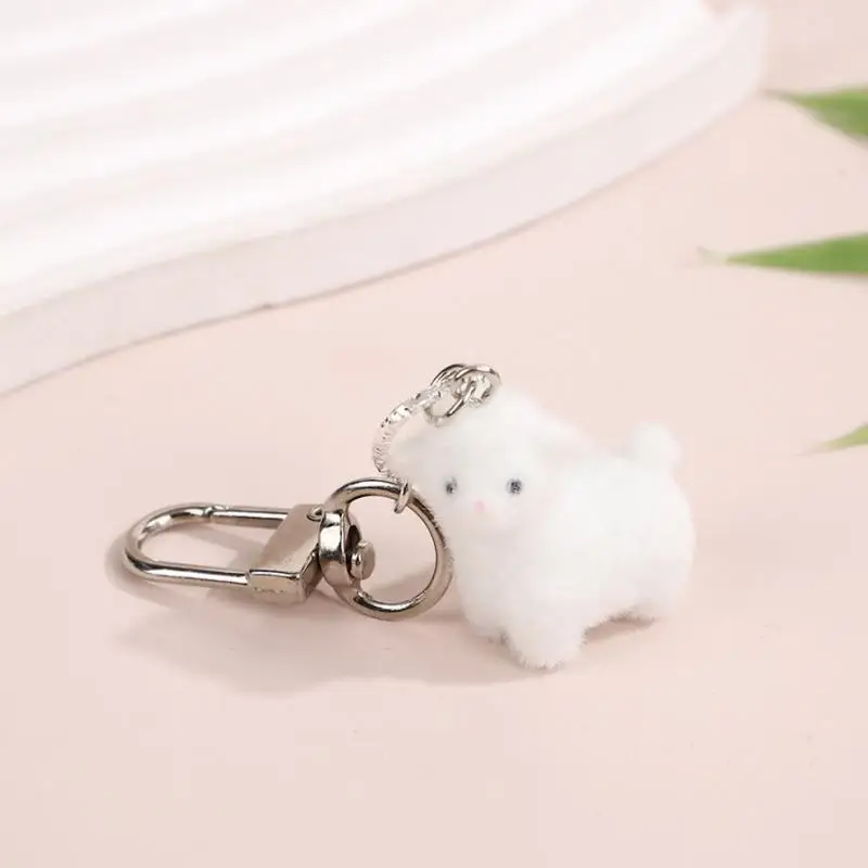 Cute Sweet Cartoon Animals Plush Sheep Keychain For Women Doll Backpack Pendant Accessories Friendship Gift