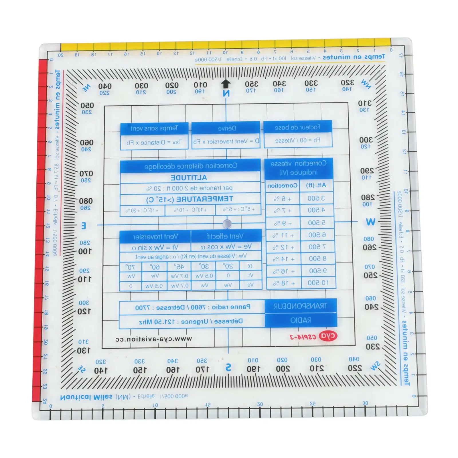 Aviation Ruler Map Protractor Flight Calibration Tool Plastic 14x14.5cm Directional Drawing For Compass For Students Carpentry N