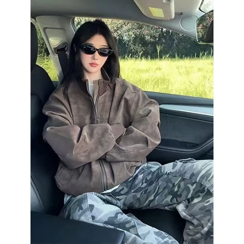 Осень-зима, большой размер 250, кожаный джет с мраморным узором для пилота, мужской топ с воротником-стойкой в американском стиле