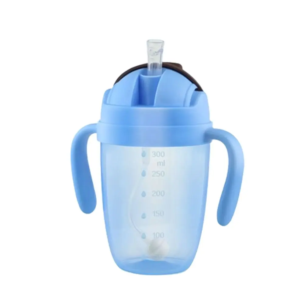 

300ML Children Learning Cup with Double Handle Flip Lid Baby Drinking Cup Kettle Milk Tea Cup Wide Caliber Infants Water Bottle