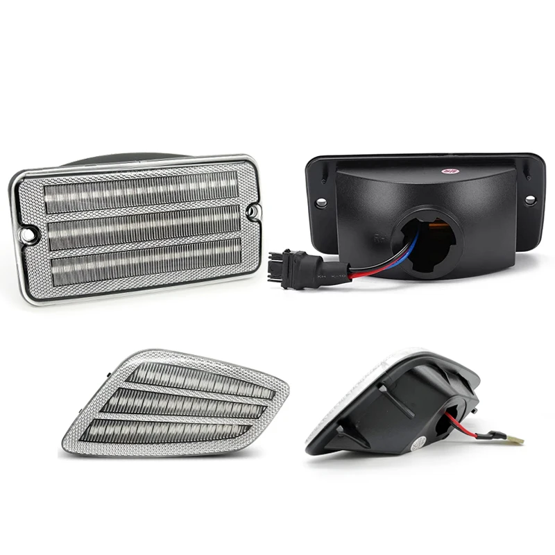 4 Uds lente transparente lámpara delantera ámbar luz LED de intermitente luces de posición lateral para Jeep Wrangler TJ 1997 1998 1999 2000 2001-2006