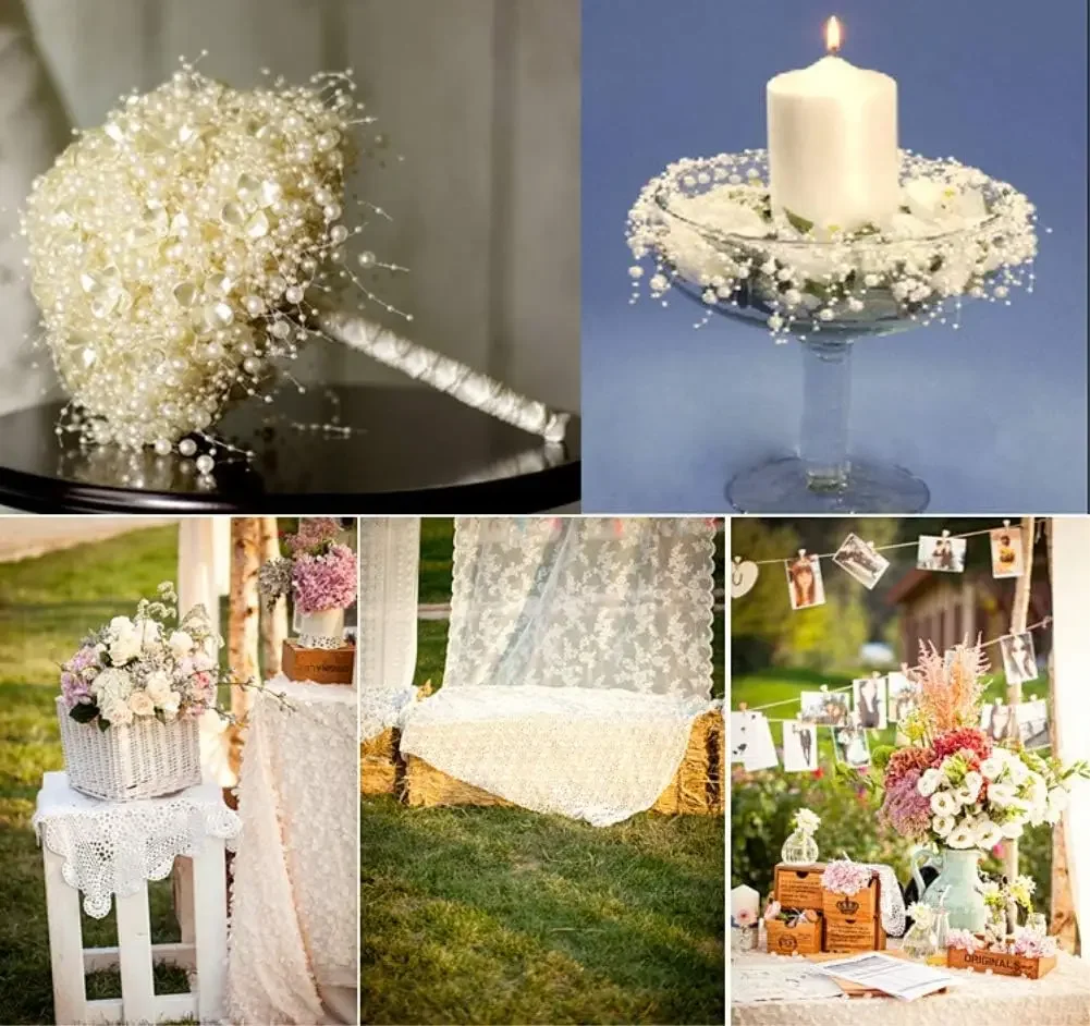 2 meter Perlen Girlande Angelschnur Künstliche Perlen Blume Perlen Kette Hochzeit Party Dekorationen Diy Schmuck Zubehör