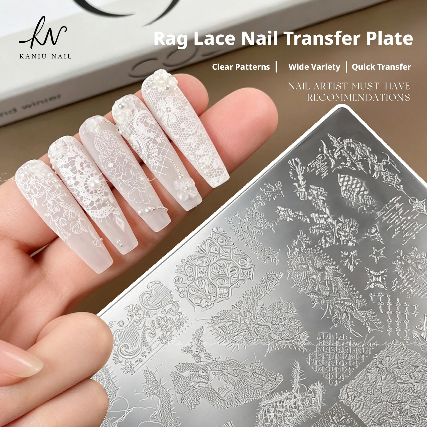 Tattered Lace Nail Stamping Plate Manicure Image Board Stainless Steel Nail Stamp Plate Nail Transfer Stamp Stencil 14.5X19CM