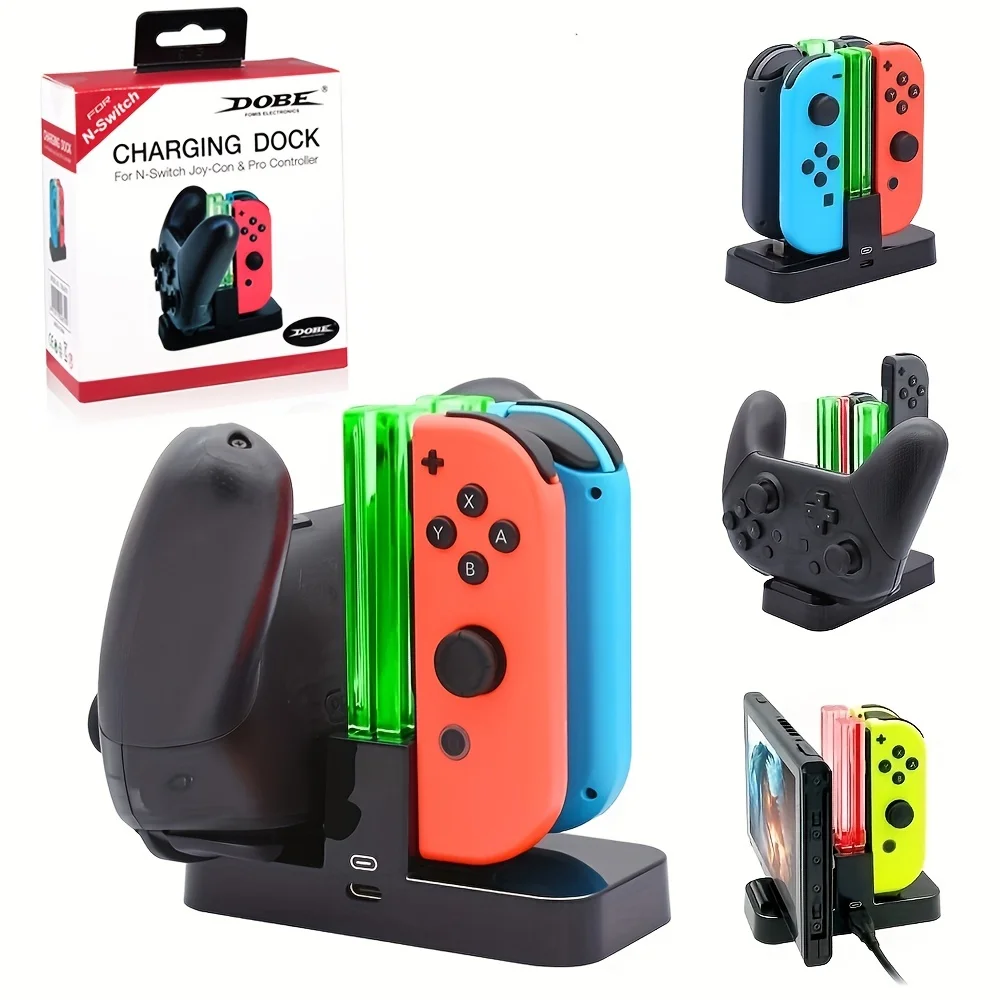 4 in1 Charging Dock For Nintend Switch Joy-con Controller LED Charger For Nintendo Switch Pro Gamepad Charge Stand NS Switch 