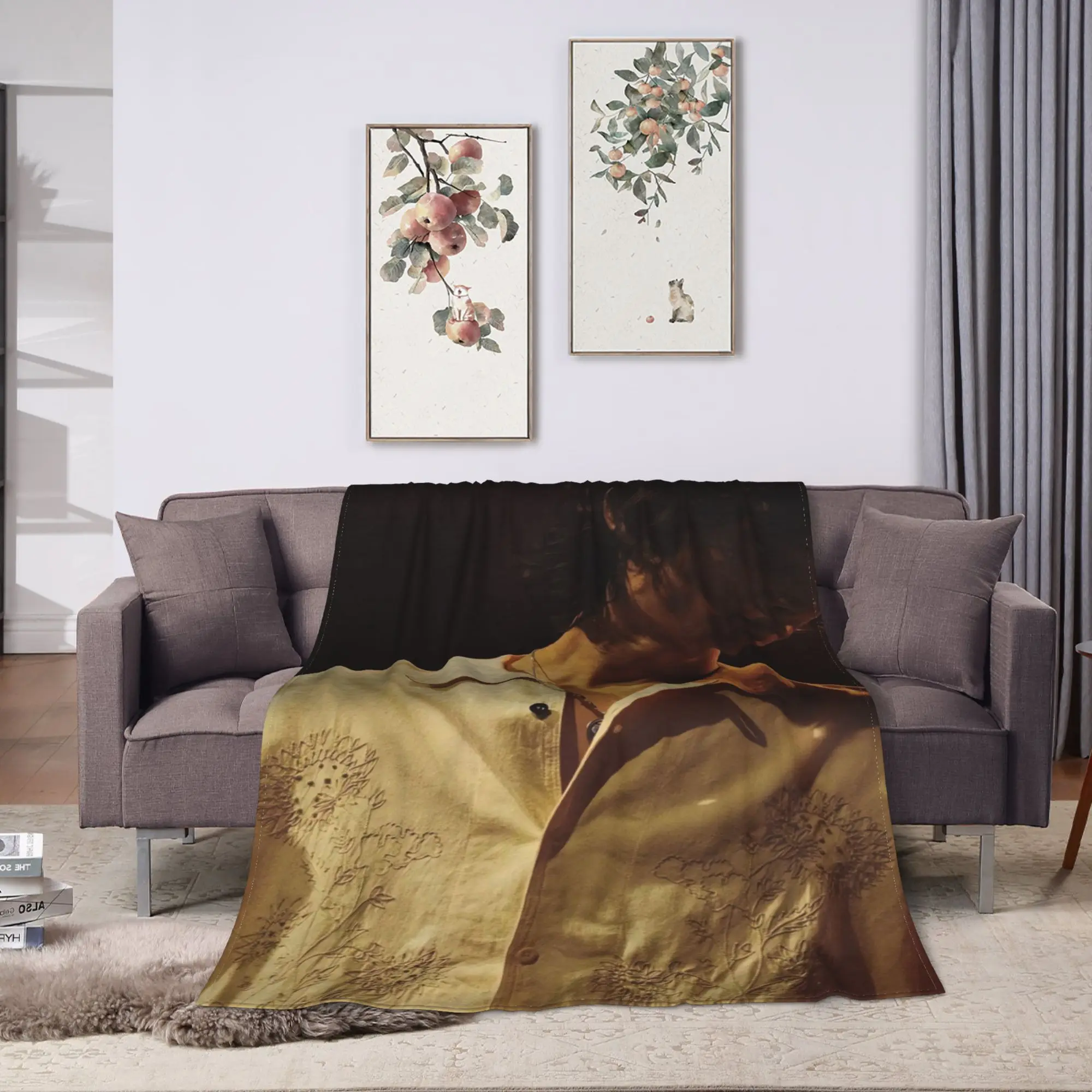 S-SOMBR World Tour Flannel Blanket  Super Warm Throw Blanket for Couch Bed Picnic Street Trend Bedspread Sofa Bed Cover