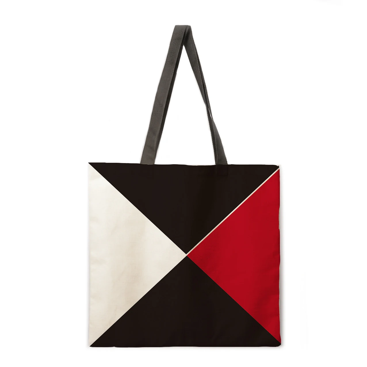 

Geometric printed linen bag handbag shoulder bag large capacity environmentally friendly shopping bag women's handbag