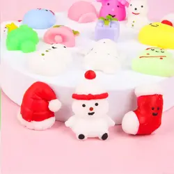 Christmas Fidget Toys Xmas Game Soft Stretch Squeezing Slow Rebound Random Style Cartoon Kawaii Hand Squeeze Toy