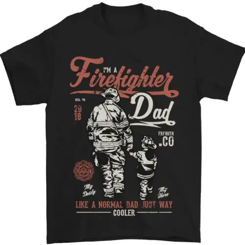 

Firefighter Dad Fathers Day Fireman Mens T-Shirt 100% Cotton