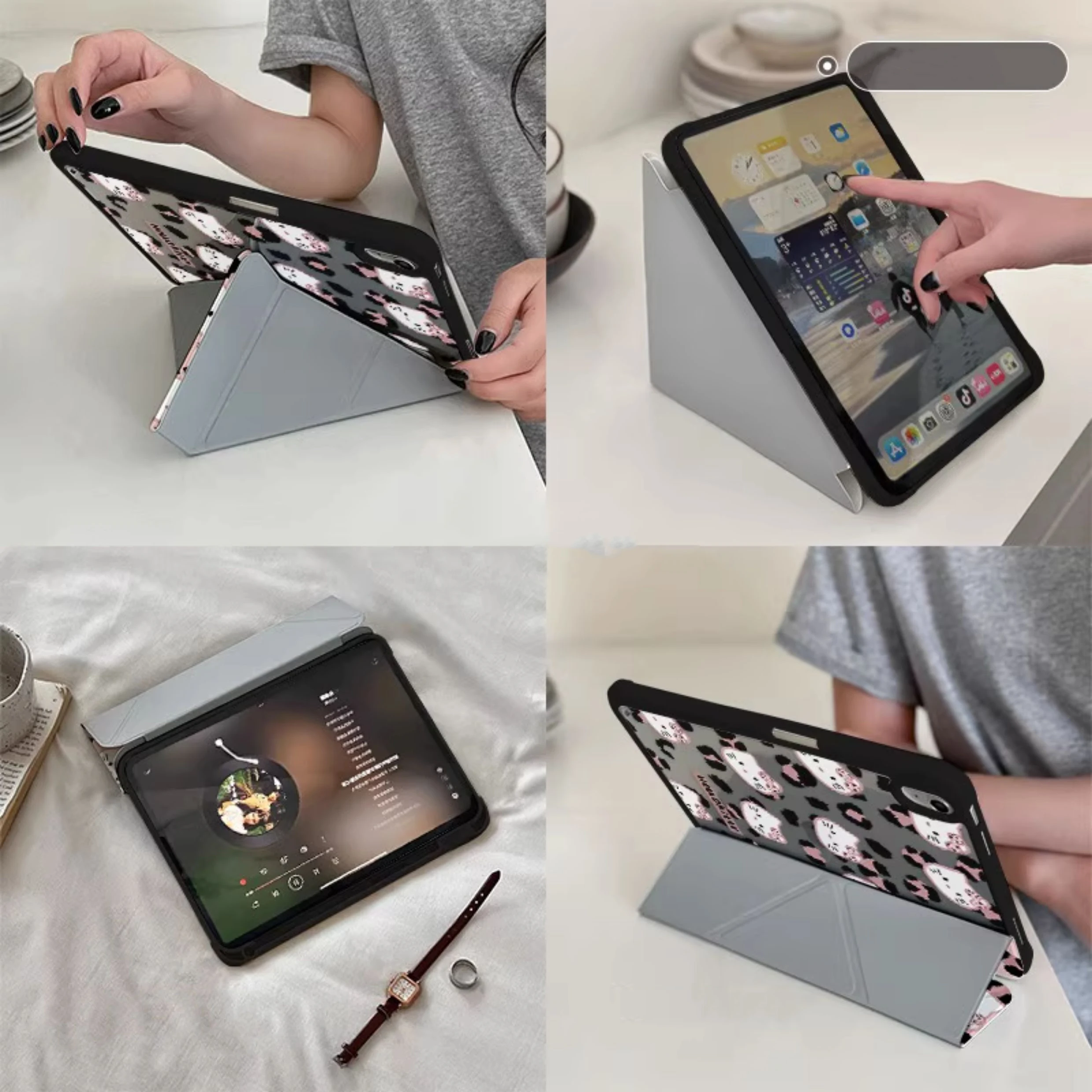 حافظة هالو كيتي آي باد ميني 7 اللوحي 2025 آيباد 9/11 الجديدة المضادة للانحناء أكريليك الهواء 6/5 نمط مزدوج الجوانب 10.2 مع فتحة قلم رصاص برو 13