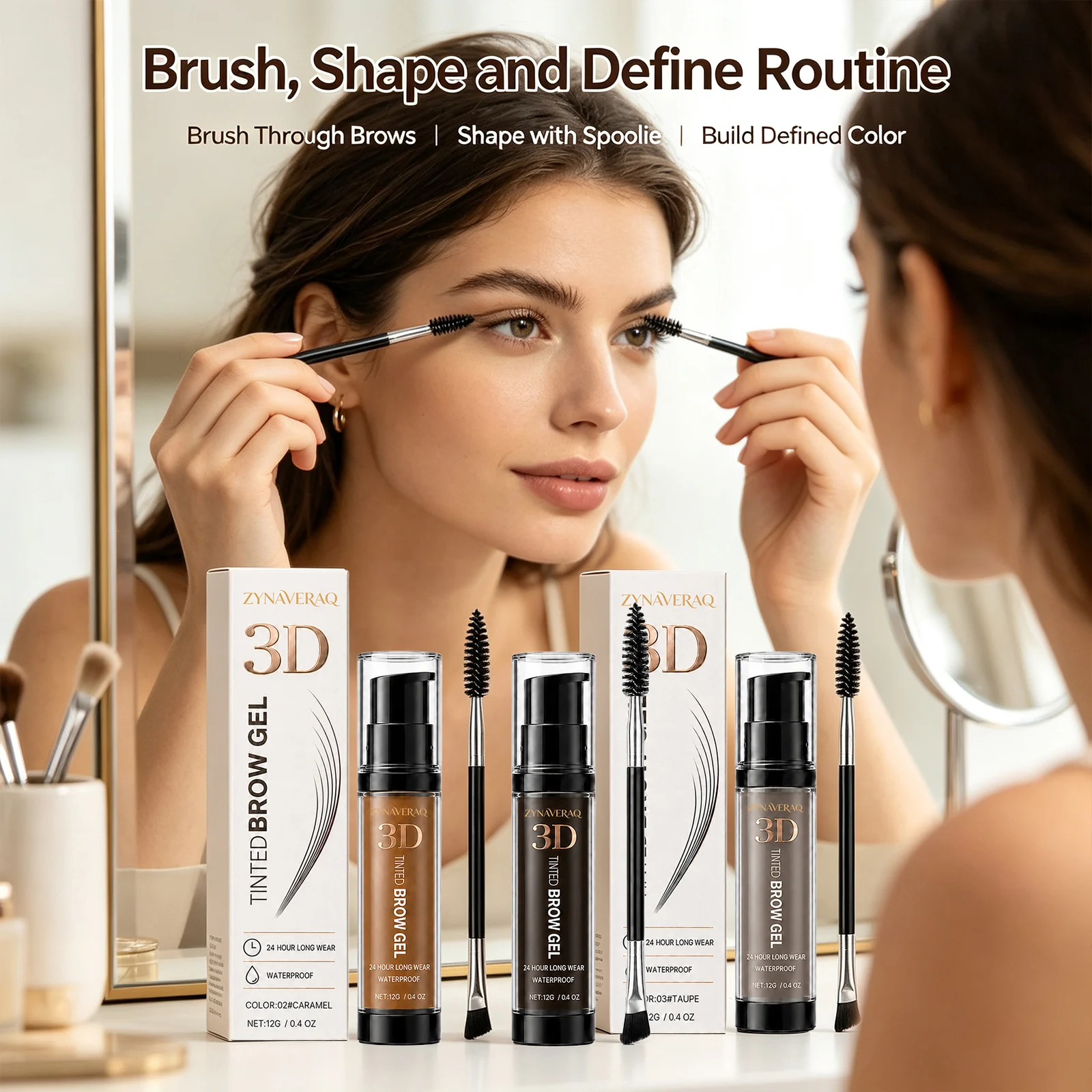 Peel off Dye Eyebrow Gel Fuller & Defined Looking Brows Lasting Fast Tint Transfer-Proof Waterproof Eyelash Eyebrow Tint Dye Kit