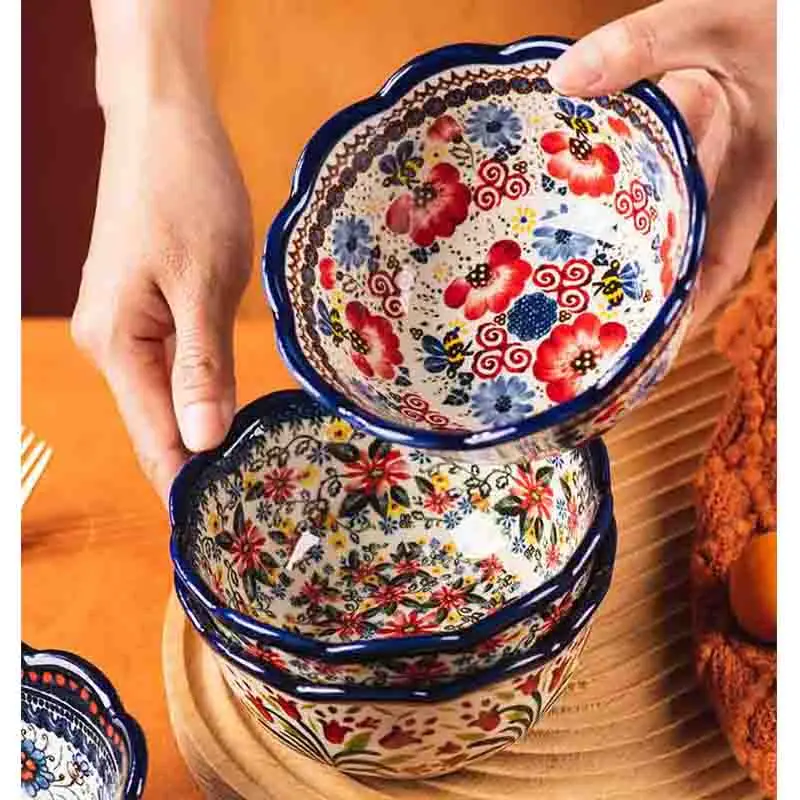 Polish Crockery Bowl 5 Inch Salad Rice Bowl New Arrival Ceramic Dinnerware