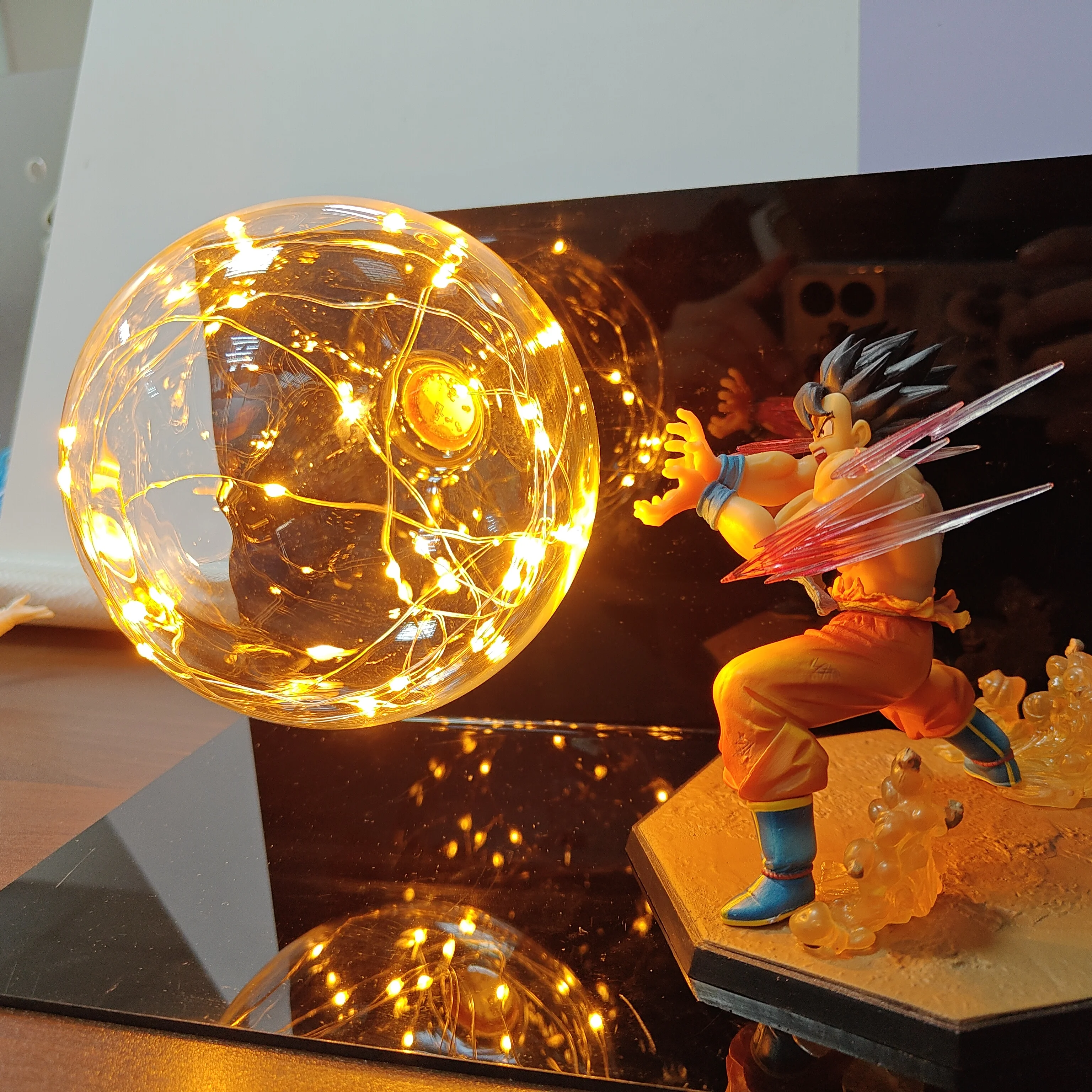 

Dragon Ball Z Son Goku Kaiouken Kamehameha Led Bulb Anime Lamp DIY Action Figurine Toys Dragon Ball DBZ PVC Model Collection