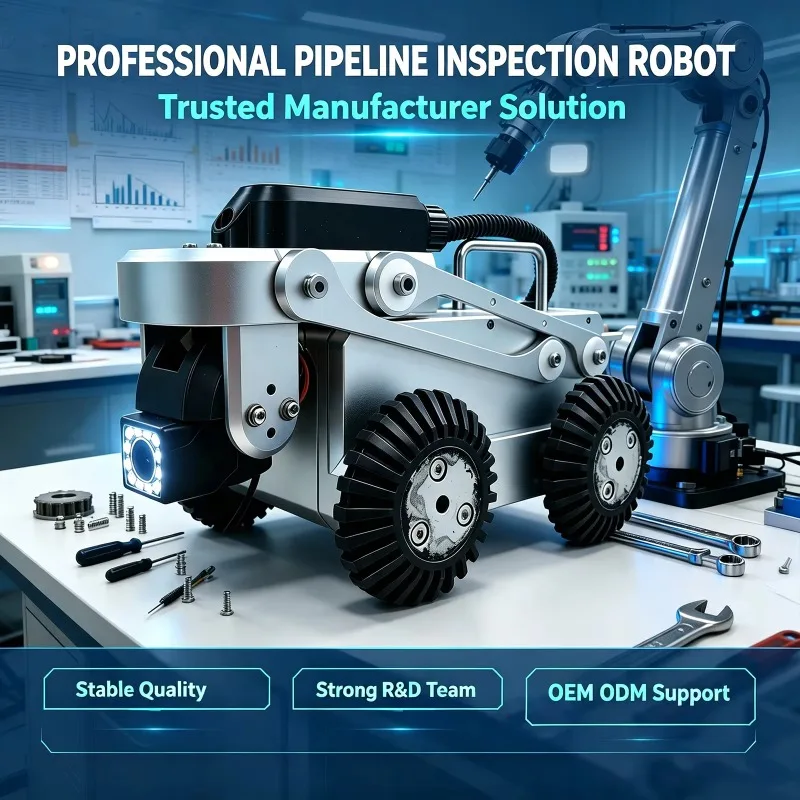 Municipal Sewer Pipe Inspection Robot Pipe Inspection Camera PLC Core 1 Year Warranty Durable IP68 Waterproof