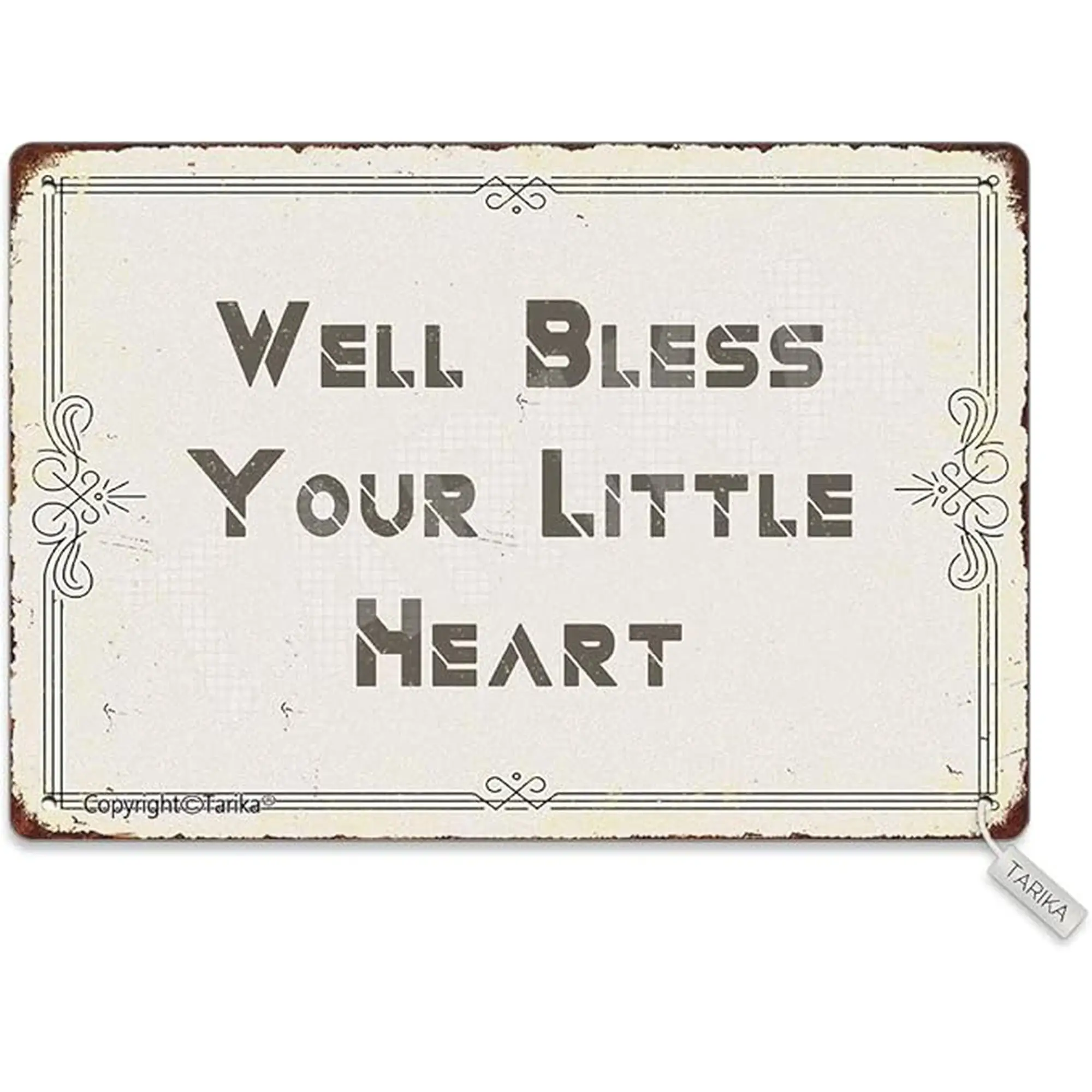 Charming Vintage-Style Metal Wall Plaque 'Well Bless Your Little Heart' - Rustic Decor for Home, Kitchen, Living Room Inspiratio