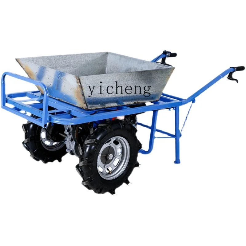 ZC double wheel electric chicken bus agricultural single wheel climbing hand push oil transport trolley