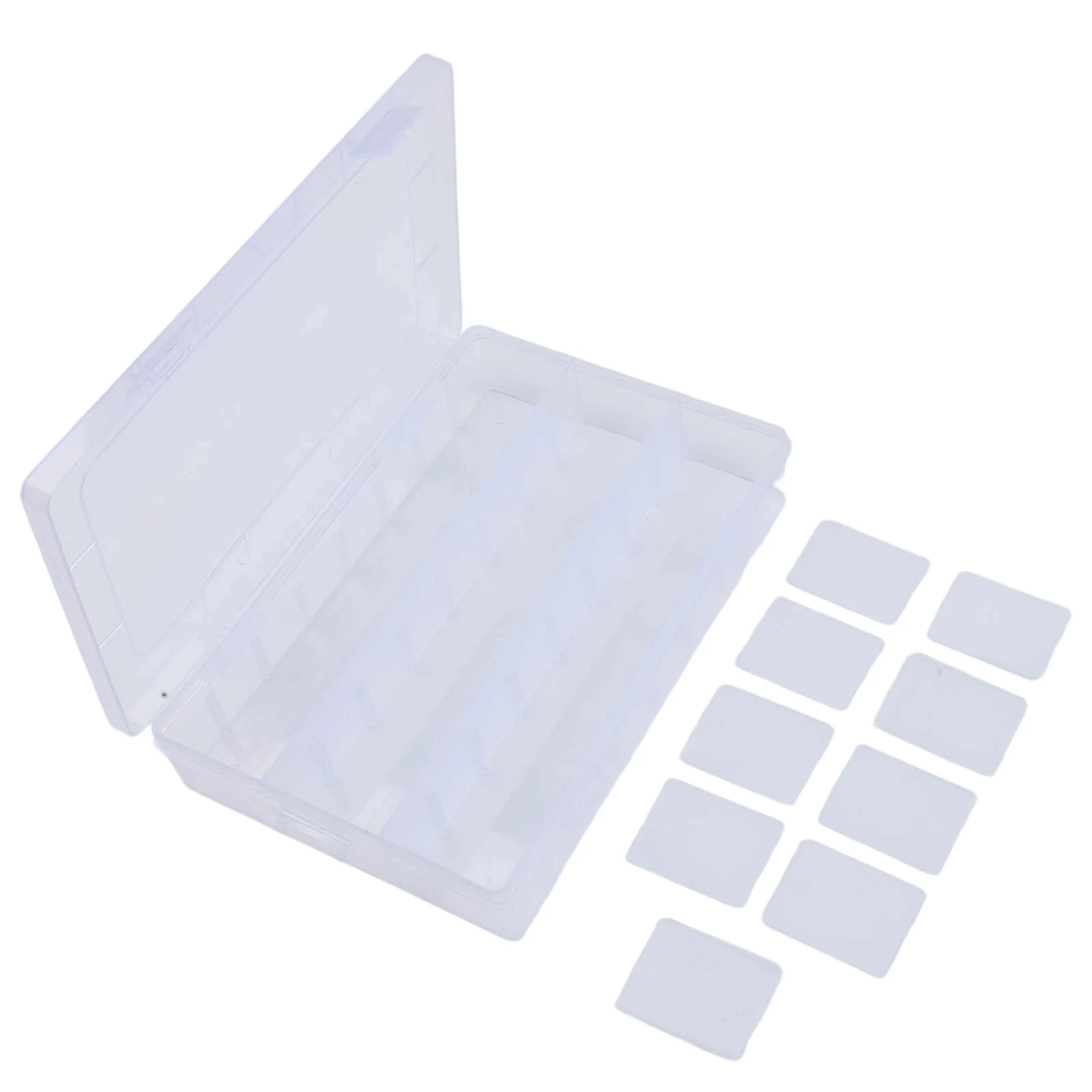 Lightweight Plastic Parts Box with Secure-Closing Lid and Modular Grid Design for Organizing Craft Supplies Hardware and Tackle