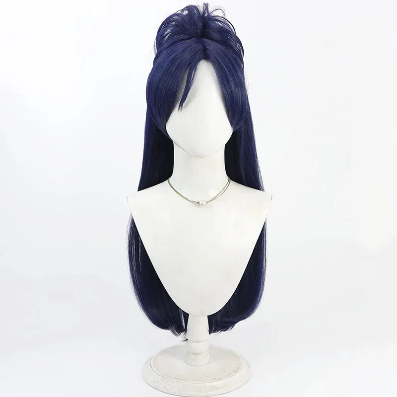 Wig Cosplay Yukishiro Honoka Futari wa Pretty Cure Cure Wig Ekor Kuda Biru Tua 60Cm Putih Rambut Tahan Panas