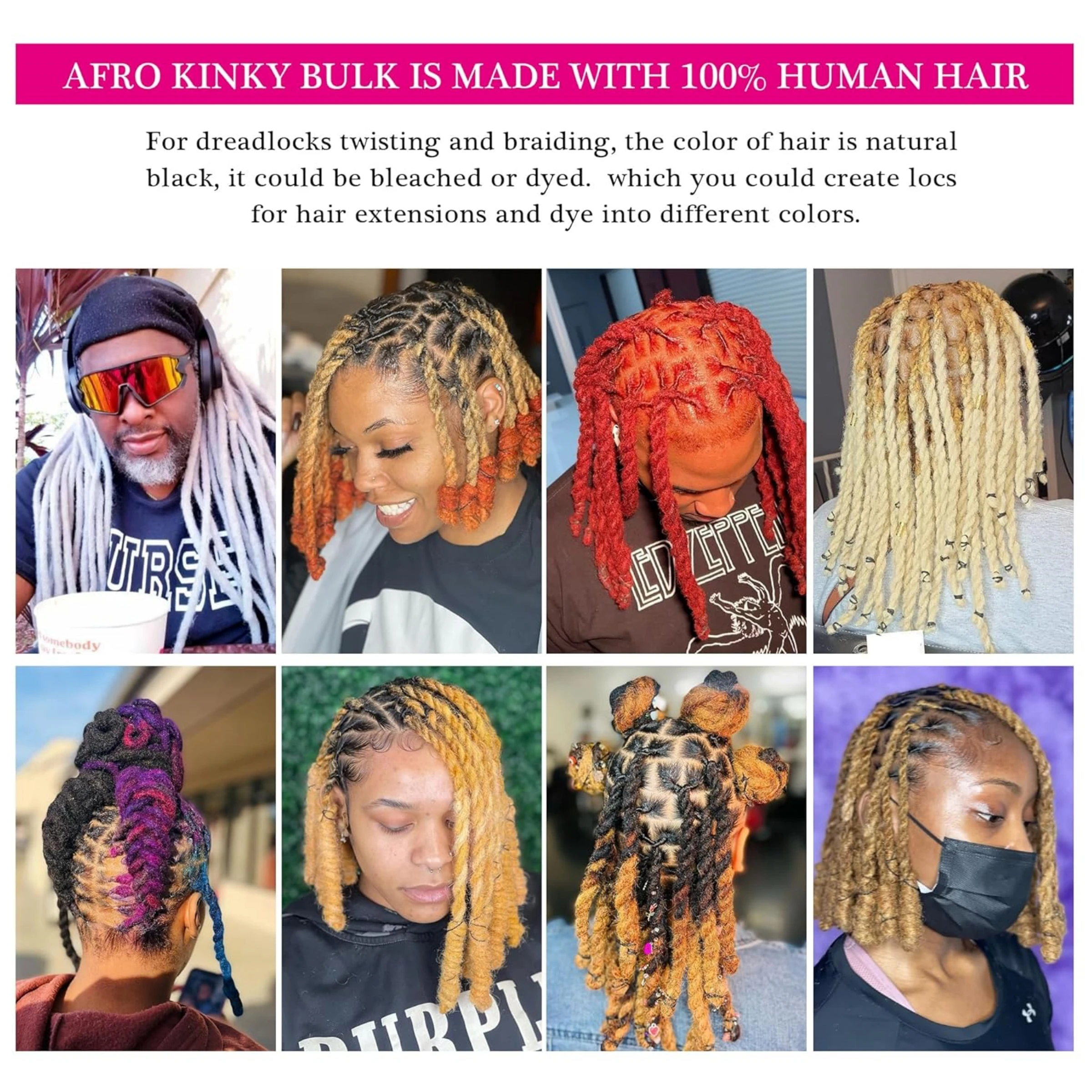 30 grammi/pz capelli remy brasiliani afro crespi sfusi 8 "capelli sfusi remy senza trama capelli umani per intrecciare i capelli dreadlock sale pepe grigio