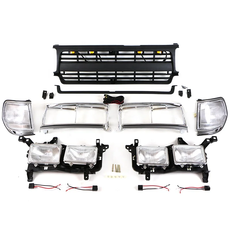 

4X4 автозапчасти, другие внешние аксессуары, передняя решетка, фар, объемные хромированные кронштейны, подходят для LandCruiser LC80 1990-1997 гг.