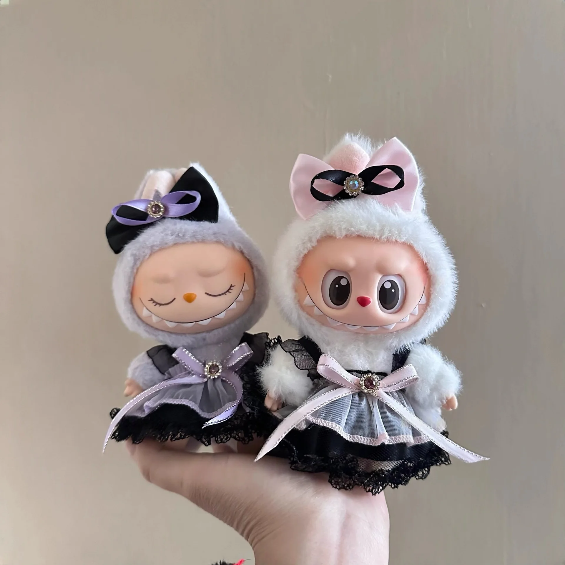 

Clothes For Labubu Purple Princess Dress 1st 2nd 3rd Gen 17cm Labubu Sitting Party Outfit Accessories