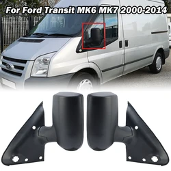 Door Rearview Mirror Assembly For Ford Transit MK6 MK7 2000-2014 Short Arm Models Texture Black Side Mirror Car Accessories