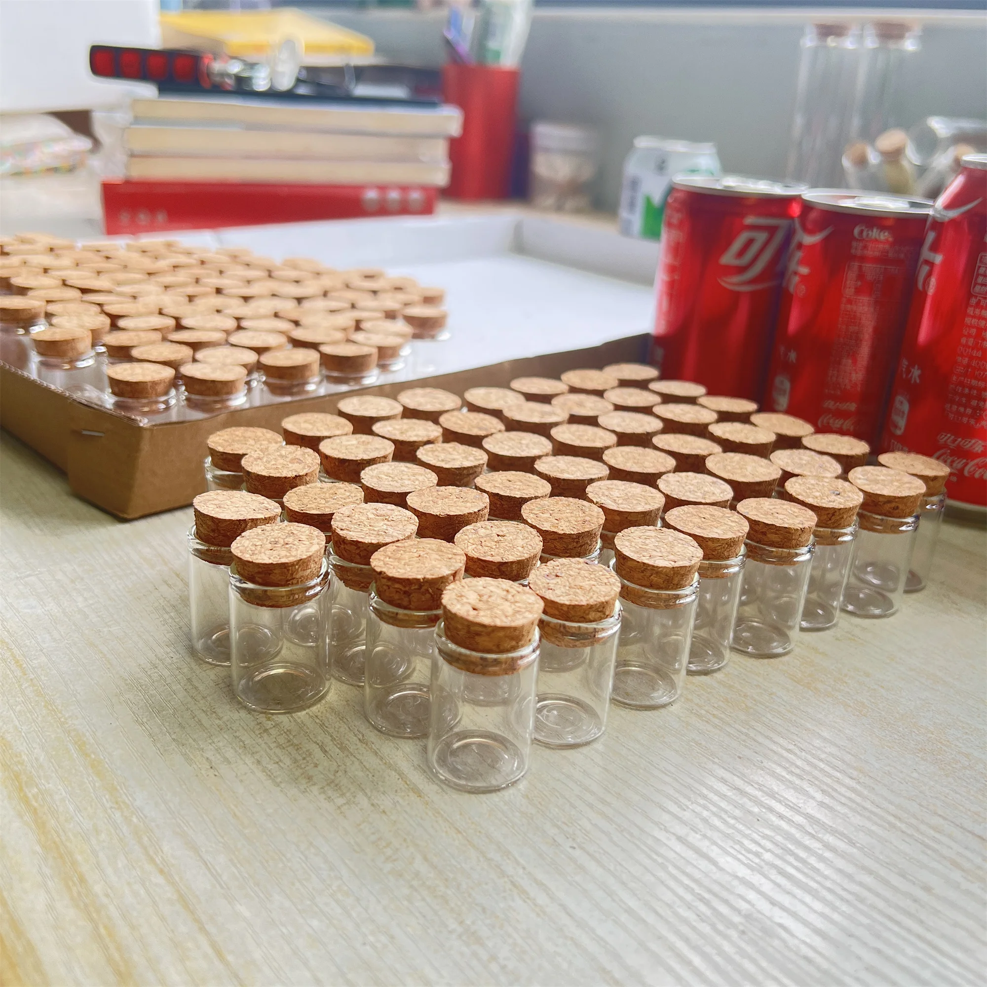 50/100 pièces 5ml Mini bouteilles de souhaits de noël liège 17x22x30mm petits flacons en verre décor d'arbre cadeau bas cadeaux de fête et artisanat de bricolage