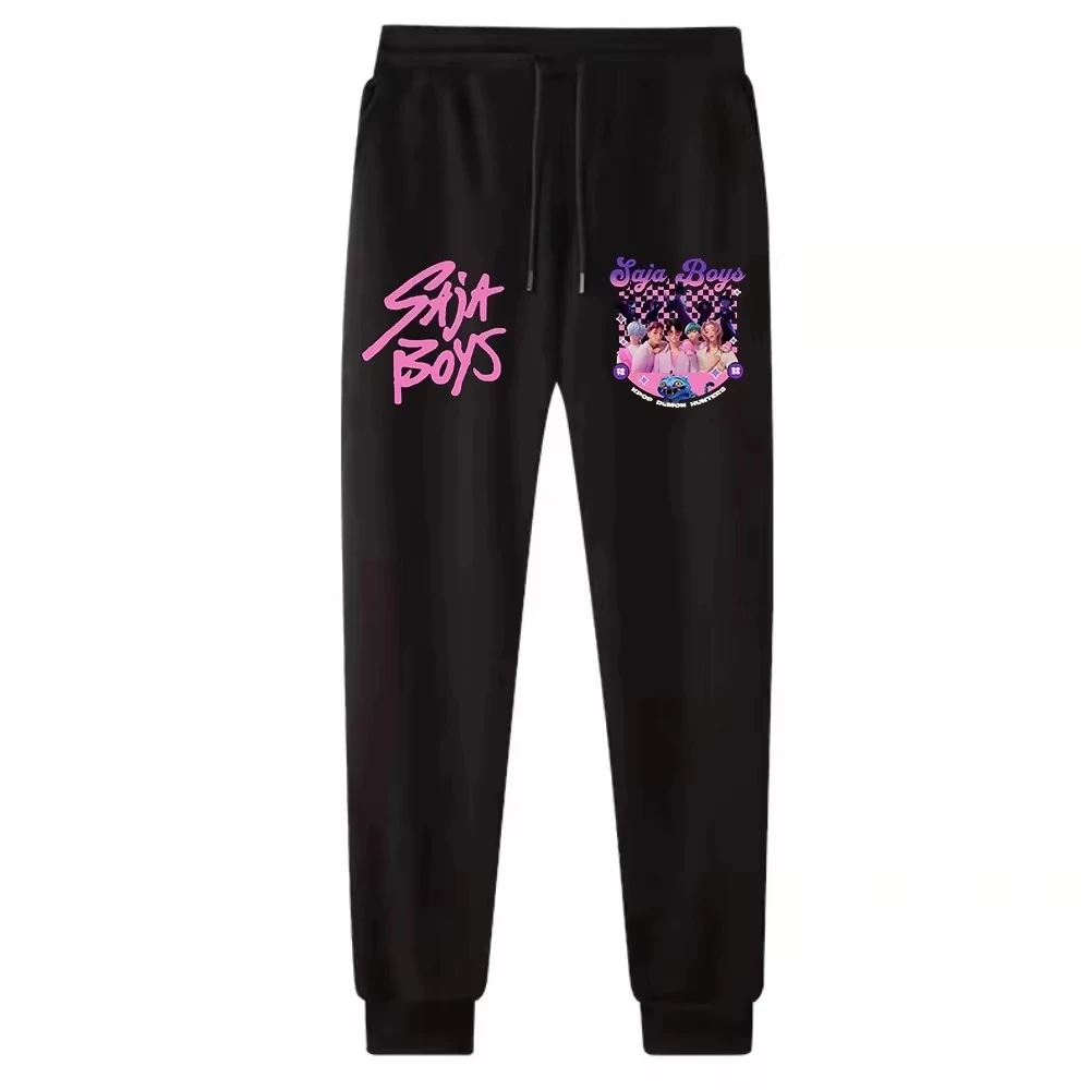 Kpop شيطان هنتر السراويل Harajuku الشارع الشهير الرجال النساء الركض Sweatpants طباعة الجري بنطلون الرياضة المتضخم بنطال رياضي