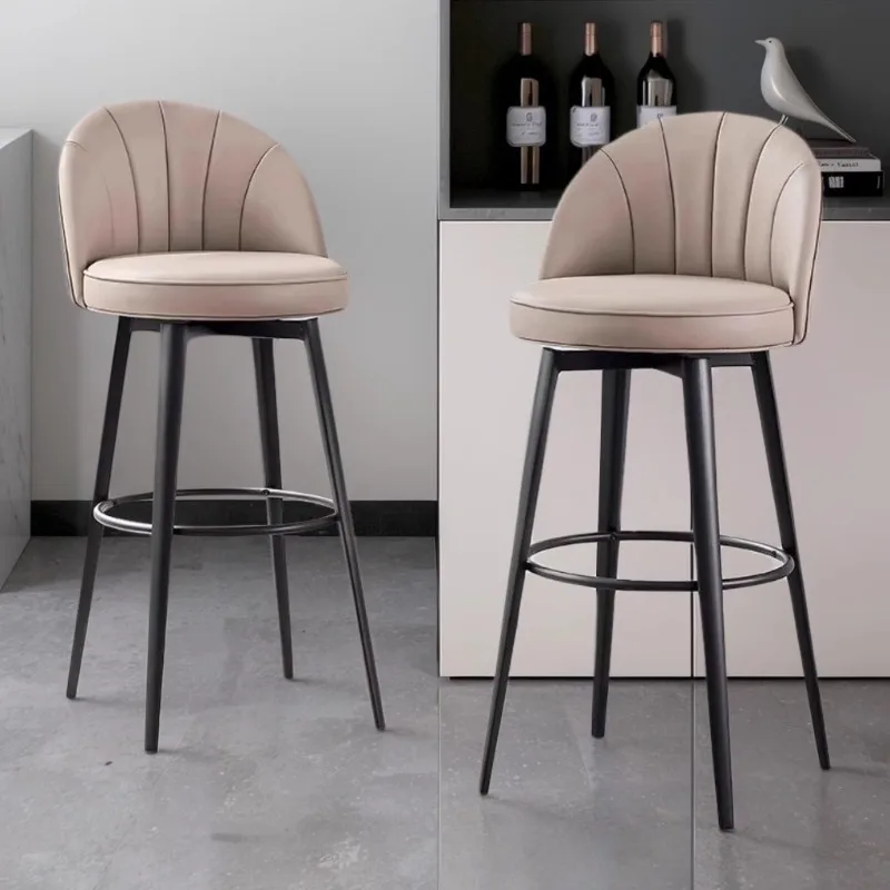 

Relax Restaurant Metal Bar Chairs Hotel Leather Modern High Bar Chairs Quality Counter Taburetes Para Barra Commercial Furniture
