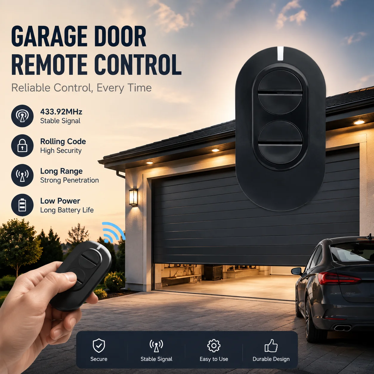 Remote Control DITEC Entrematic ZEN2 ZEN2W BIXLG4 BIXLS2 ZEN4W ZEN4 433MHz Rolling Code Garage Door Handheld Transmitter