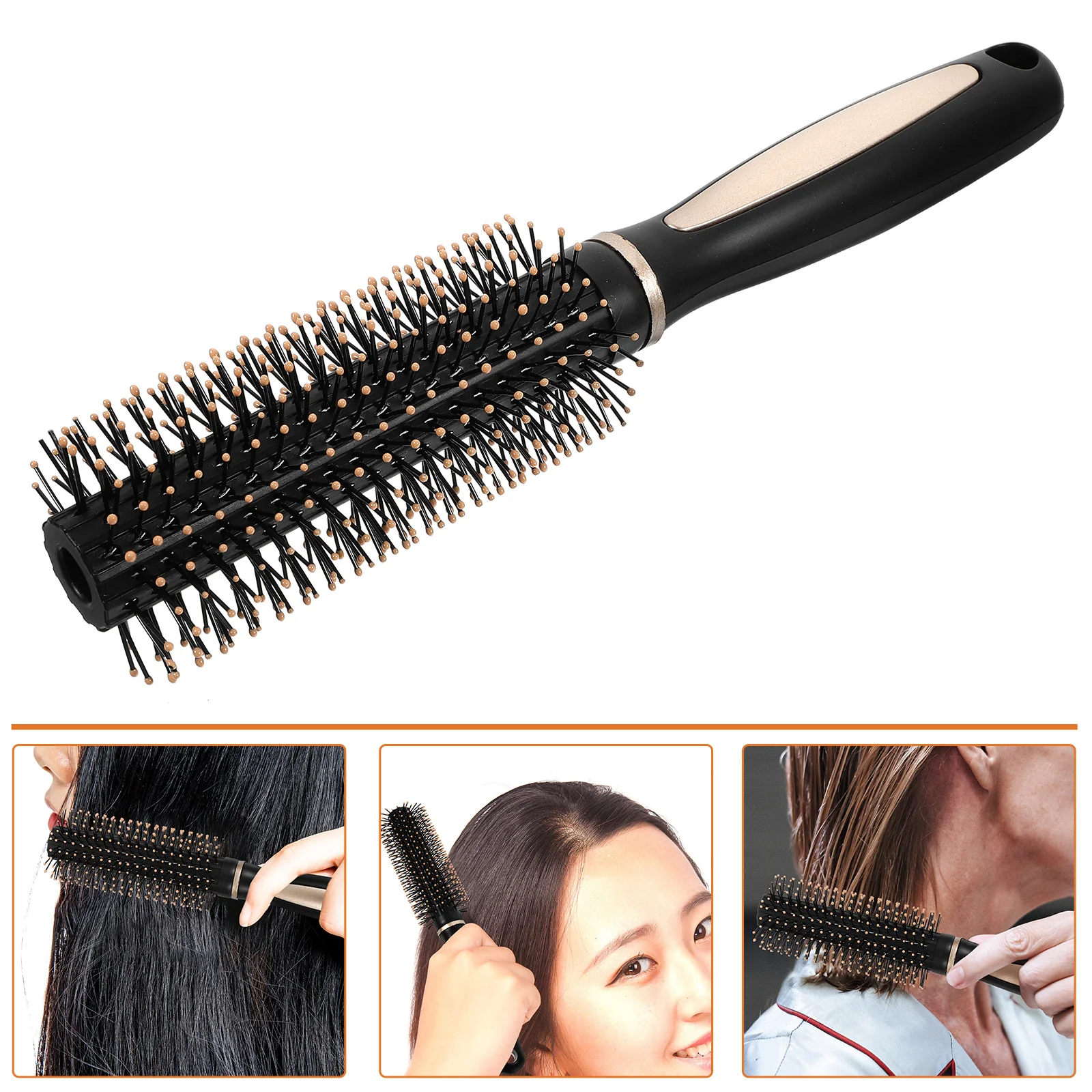 

Hair Combs Brush Grubber Anti-static Massage Round Small for Blow Drying Roller Black Bangs Volume Men