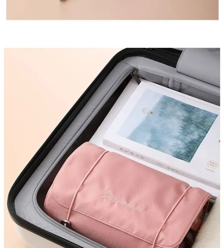 Reise-Make-up-Tasche, Große Kapazität Damen-Make-up-Tasche, Wasserdichte Tragbare Tasche, Flach Ausklappbare Waschtasche, Mit Trennwand und Griff – Detail 25