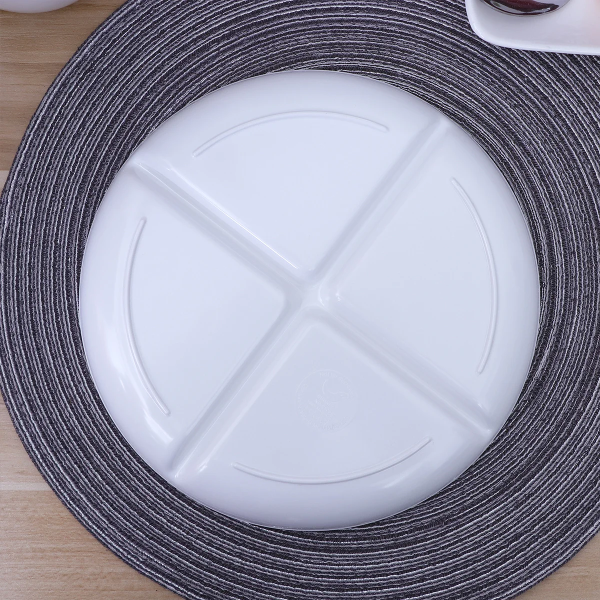 

4 Compartment A5 Melamine Fruit Plate Appetizer Serving Tray White Elegant Table Centerpiece for Home Parties