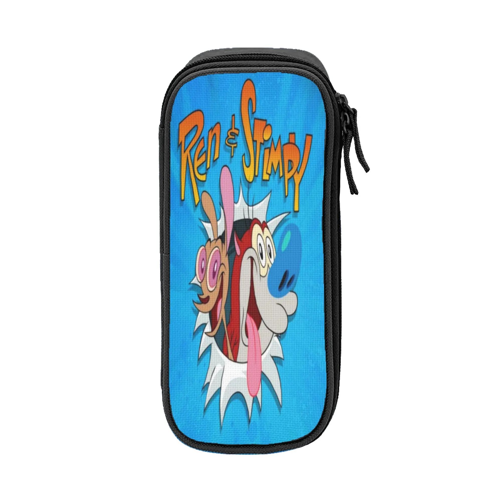 Duo Rucksack Ren & Stimpy  Pencil Cases Fashion   Pen Box Bag Large Storage Students School Zipper Pencilcases
