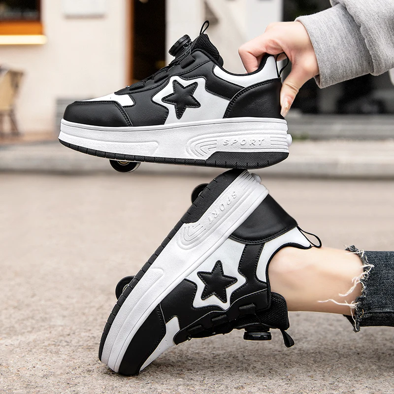 Fashion Roller Skates Boys 4 Wheel Sneakers Girls Boots Ultralight Roller Skates Kids Kids Casual Sports Toys Gifts Games