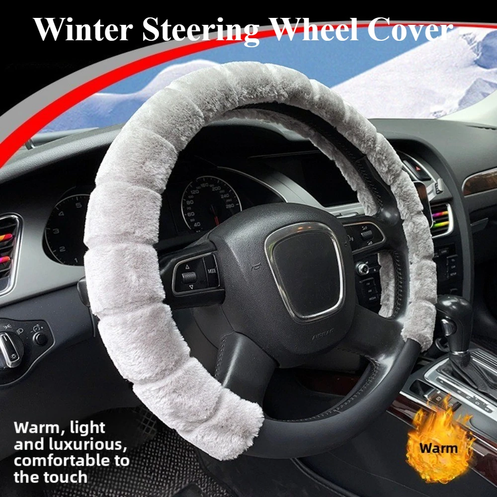 

For Car Winter Steering Wheel Cover - Extra Soft Plush Fleece, Anti-Slip Grip Universal for Men Women, Cold Weather Protection