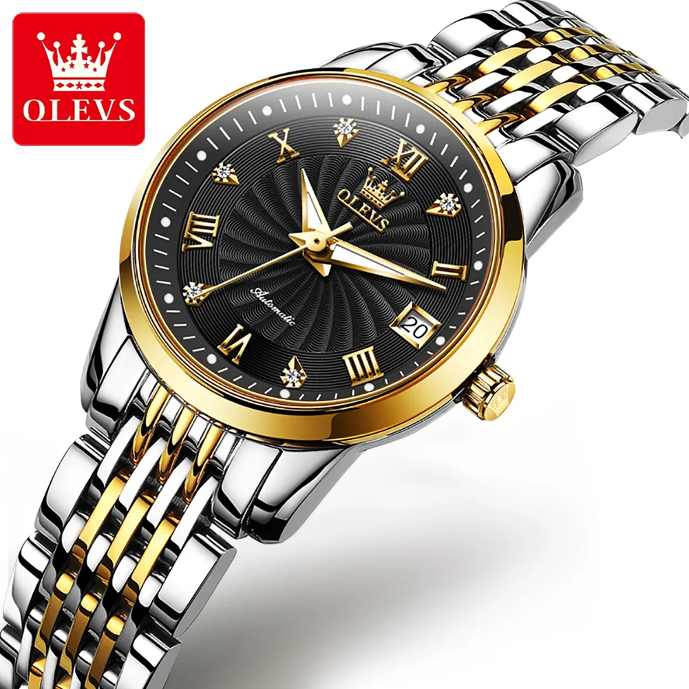 

OLEVS 6630 Luxury Women's Watches Waterproof Luminous Stainless Steel 100% Original Brand Automatic Mechanical Watch for Women