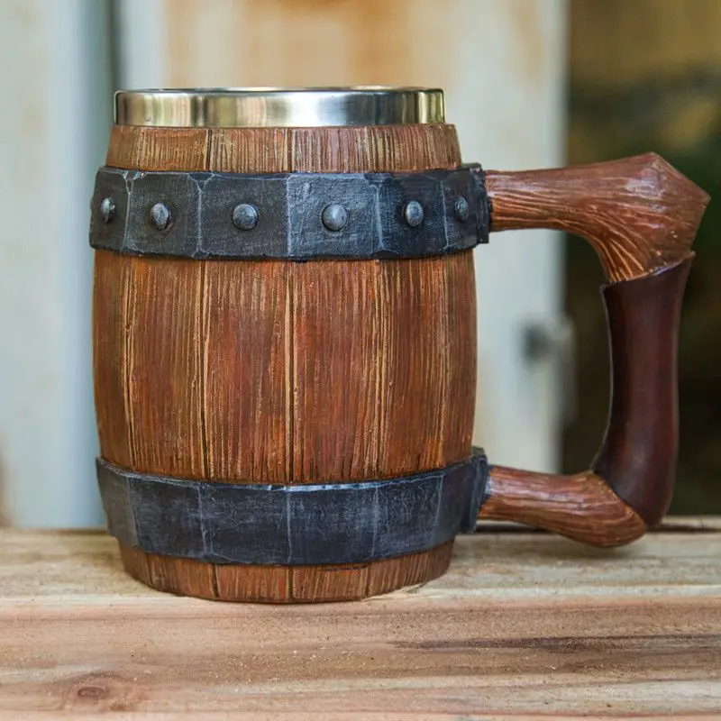One Piece Cartoon Holzfass-Wasserbecher Kreativer Bierbecher Großvolumiger Becher Heimdekoration Dekorativer Bierbecher Geschenk
