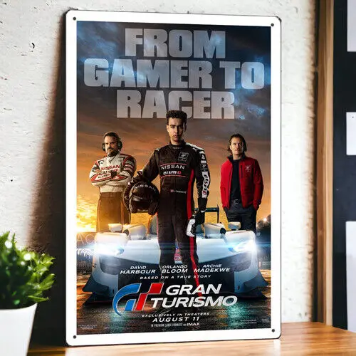 Gran Turismo (2023) Metal Movie Poster Tin Sign Plaque Film 8