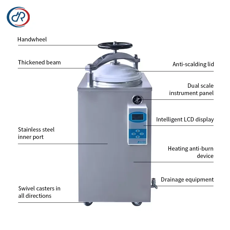 DRH Pet Hospital Vet Clinic Product Stainless Steel High Pressure Steam Sterilizer Pet Dog Grooming Stuff Cleaner