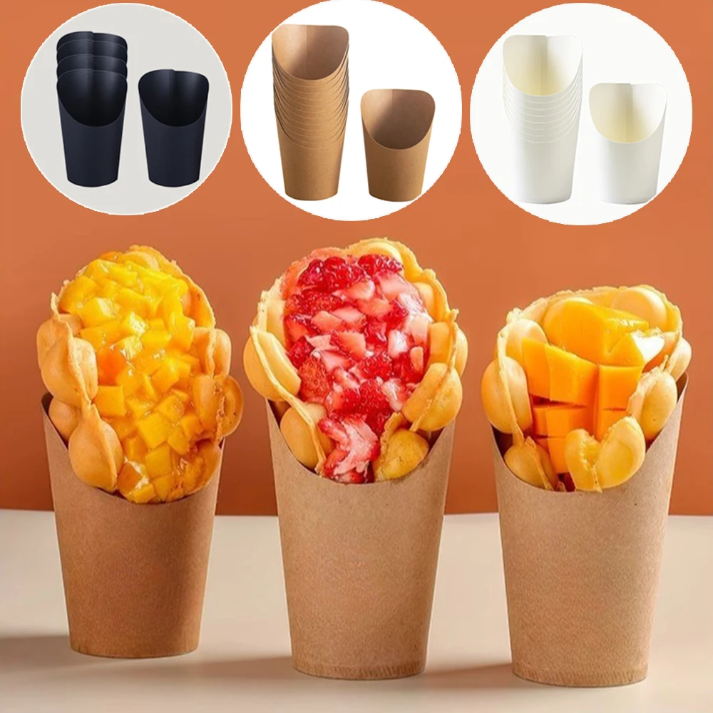 Vasos de papel desechables multiusos, diseño resistente y ecológico para aperitivos, patatas fritas, magdalenas, postre, Taça, 10/25/50 Uds.