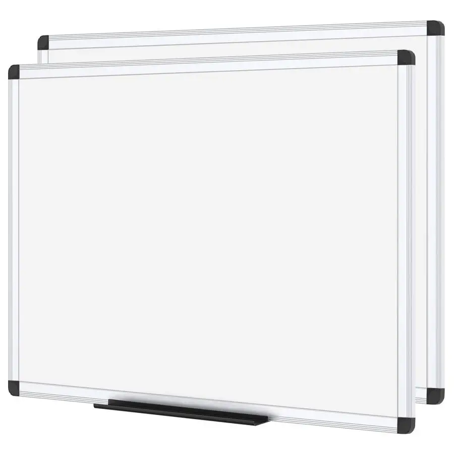 

Магнитная доска для сухого стирания, 36 x 24 дюйма, набор из 2 штук, серебристая алюминиевая рамка