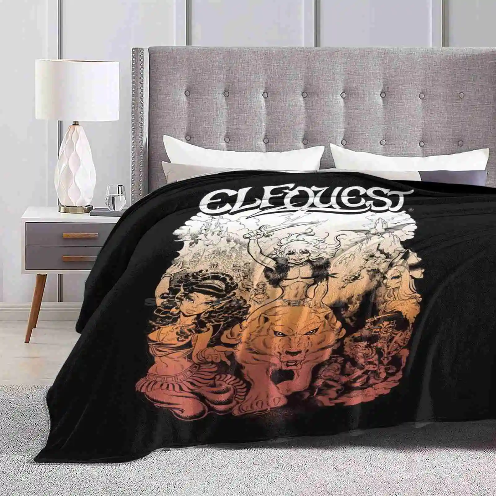 Elfquest : First Portfolio Soft Warm Light Thin Blanket Elfquest Elves Fantasy Artist Wolfrider Comics Comic Books Comic Book