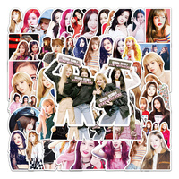 50PCS New Black Pink Pop Korean Girl Group Sticker For Luggage Laptop iPad Skateboard Guitar Phone Case Sticker