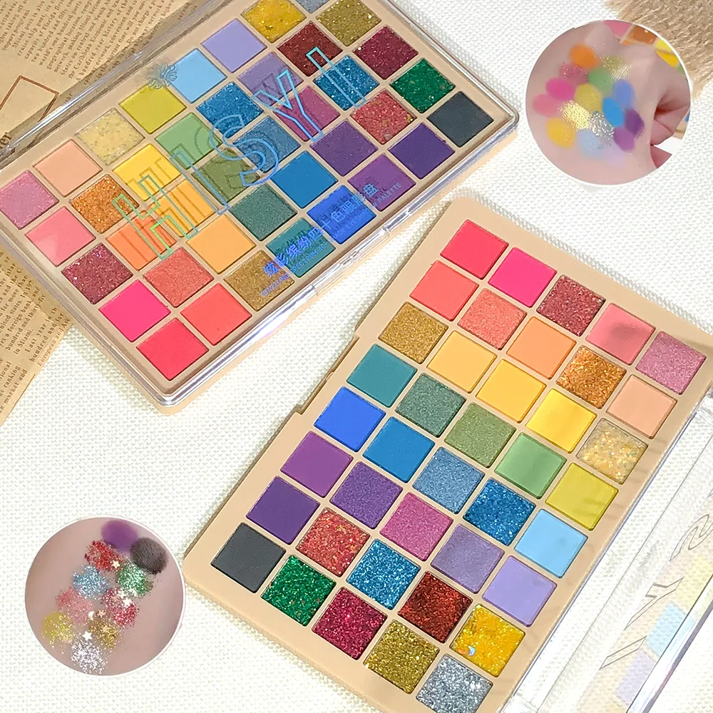 Sombra de ojos camaleón de 40 colores – Brillo brillante mate, resistente al agua, de larga duración, multiusos, fiesta de Halloween, unisex