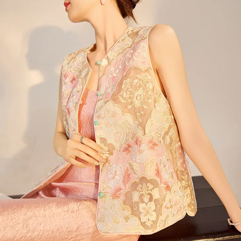 

2026 Summer New Chinese Style Vest Women's High Quality Flower Embroidered Fashion Vest